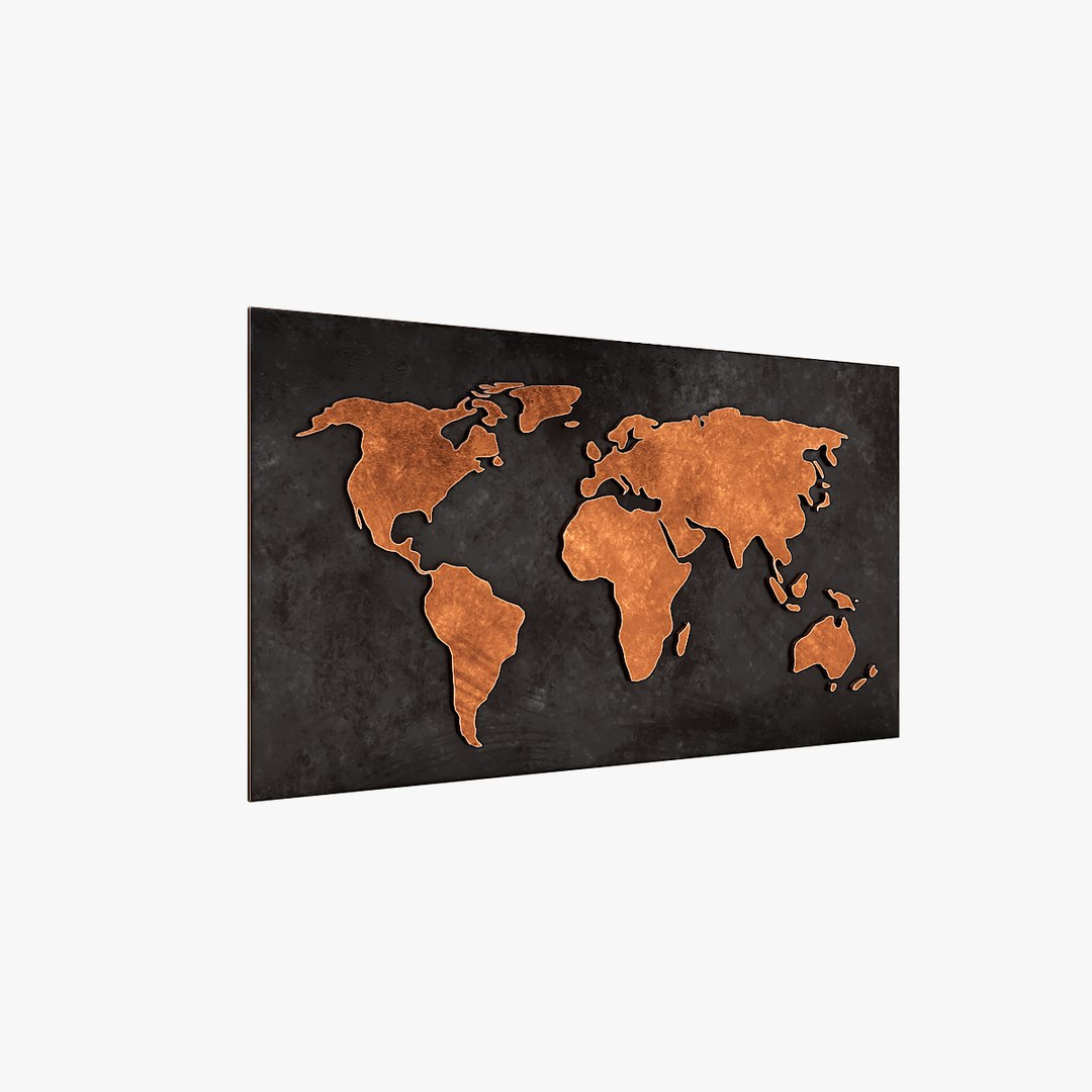 Worldmap Copper 3D Model - TurboSquid 1397344