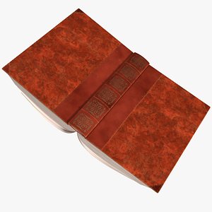 Hardcover Book Red English Text Rigged for Cinema 4D 3D model