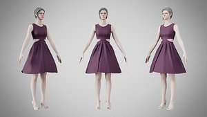 Dress 33 Grape 3D model