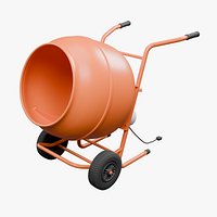 Portable Electric Cement Mixer - Orange Wheeled Concrete Mixer