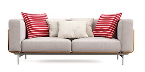 Wood and Fabric  Sofa model