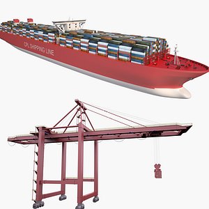 container ship crane 3D model