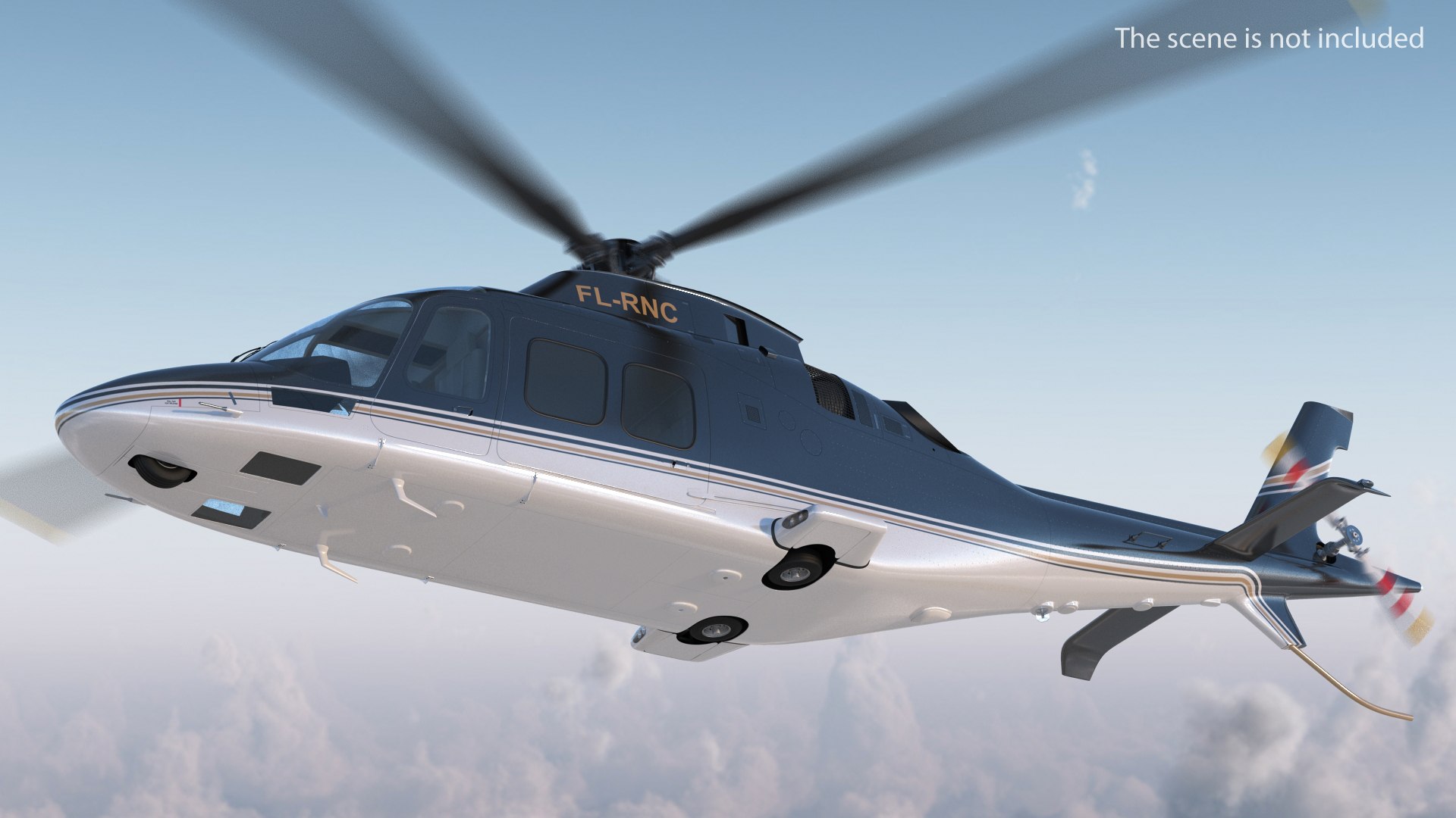 Agusta AW109S Grand Black Rigged 3D model preview