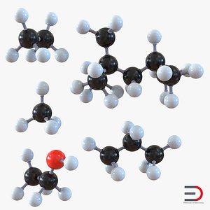 molecules set ethane 3d model
