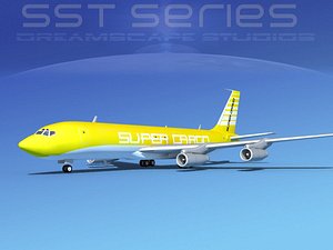 707-320 boeing 707 cargo 3d model