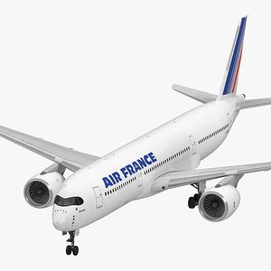Airbus A350-900 Air France Rigged 3D Model