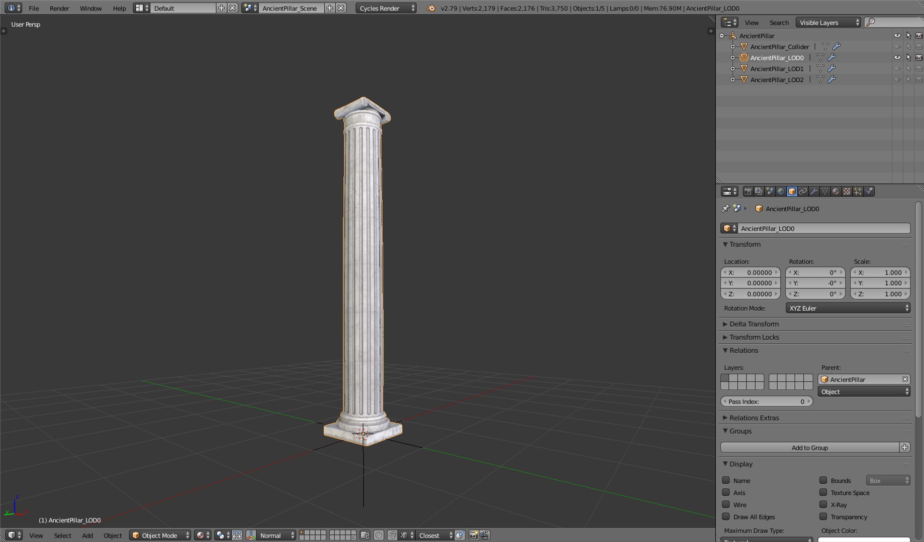 3D Ancient Column - TurboSquid 1266597