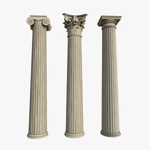 columns greek order doric 3D model