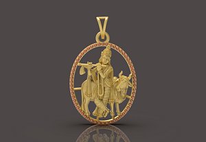 3D Lord Krishna Pendant - 0091