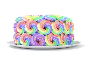 Rainbow Cake 4 3D model model