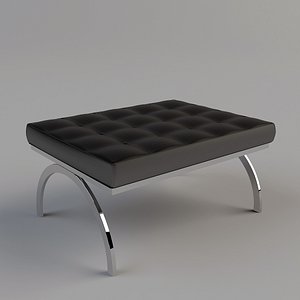 3d model chrome ottoman
