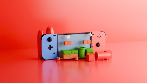 modelo 3d Nintendo Switch con modelo de escena 3D de Super Mario gratis ...