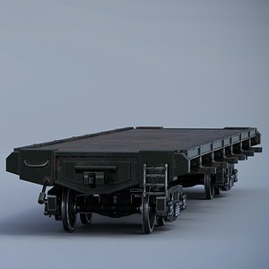 Platform Wagon Of Russian Railways Low-poly 3D model