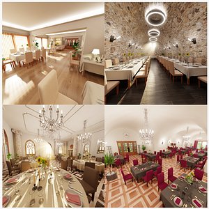 3D Restaurants - Classic - 4 Types model