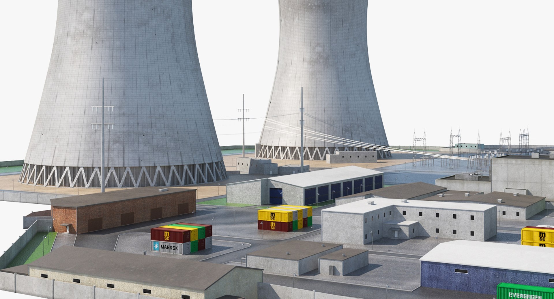 3D model nuclear power plant - TurboSquid 1250253