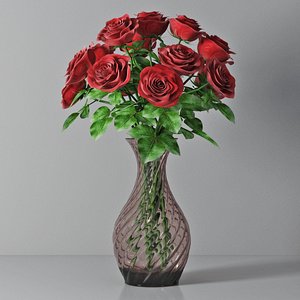 3D roses vase