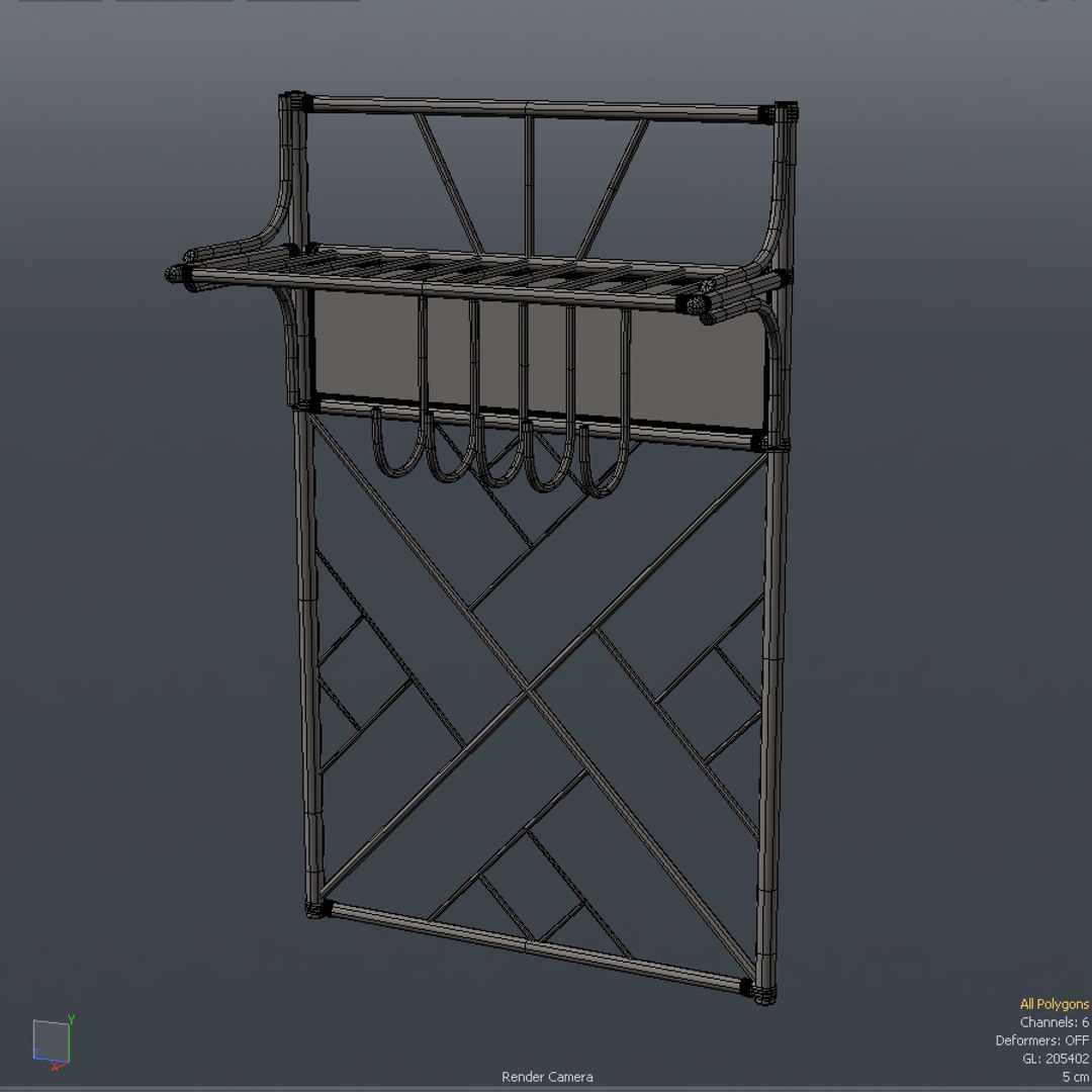 3d Model Of Rpotang Clothes Rack