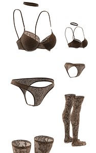 Lingerie set (cloth simulation)