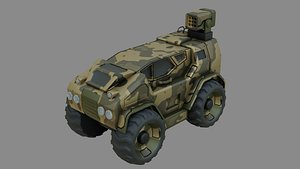 3D Sci-Fi Military Vehicle -Low Poly - Game Ready - PBR