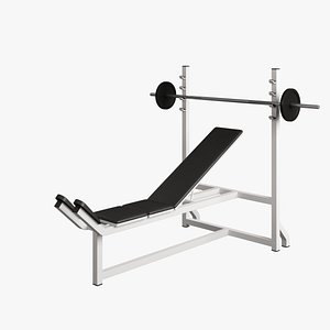3d fitness supine bench model
