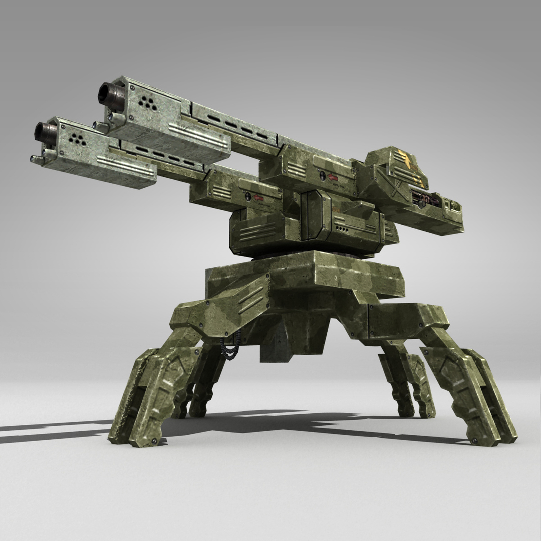 3d model sci-fi turret