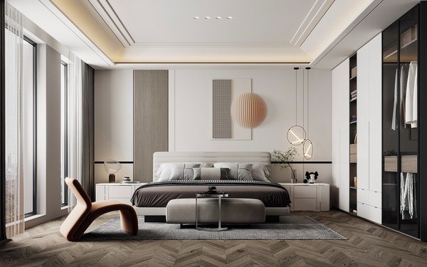 3D Modern bedroom - TurboSquid 1875521