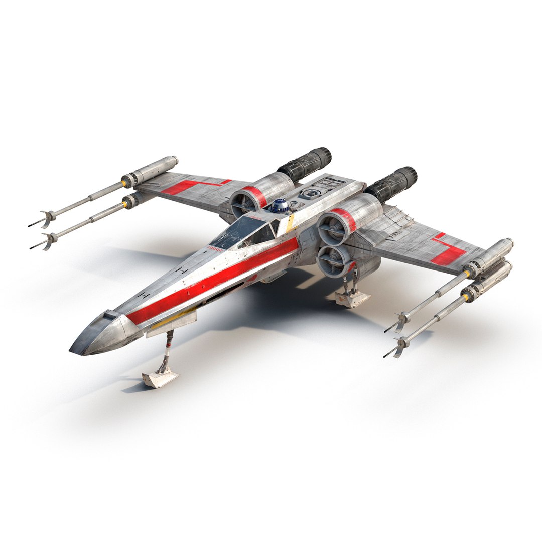 Star Wars X-Wing Starfighter and R2D2 Red 2 3D model preview