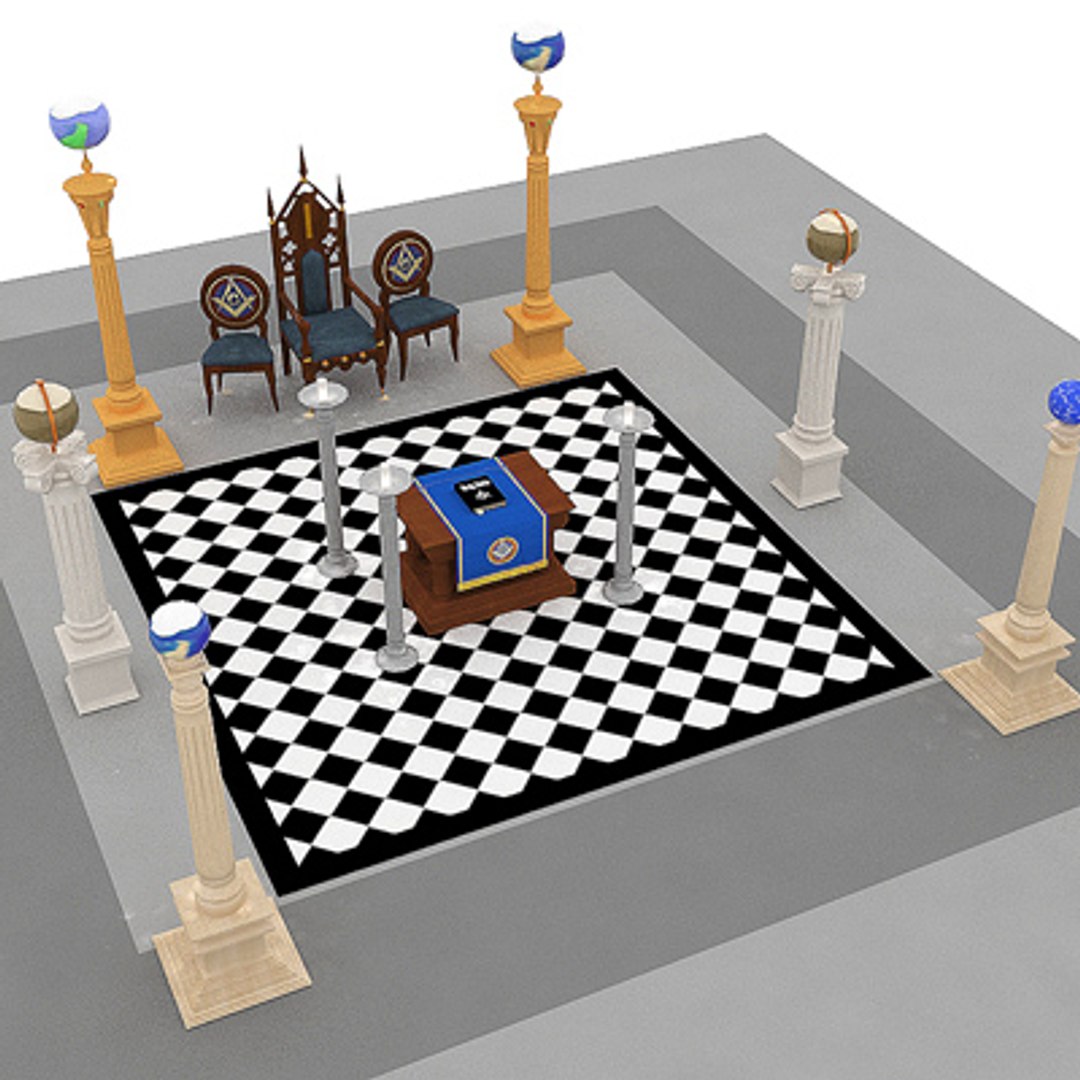 Master Mason Blue Lodge Chess Set - Hand Workmanship Patterns