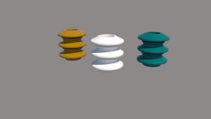 3D S-80 spool insulator three colours version model