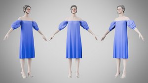 3D Dress 15 Very Light Blue model