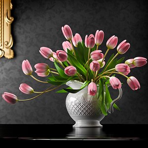 delicate tulip flowers fbx