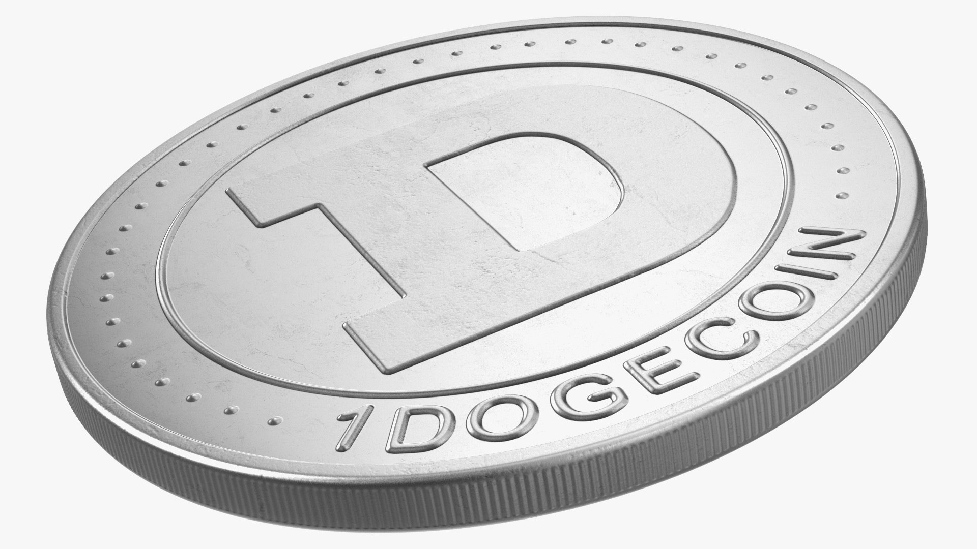 Physical Cryptocurrency Dogecoin Silver 3D model - TurboSquid 1832598