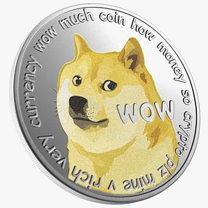 Physical Cryptocurrency Dogecoin Silver 3D model