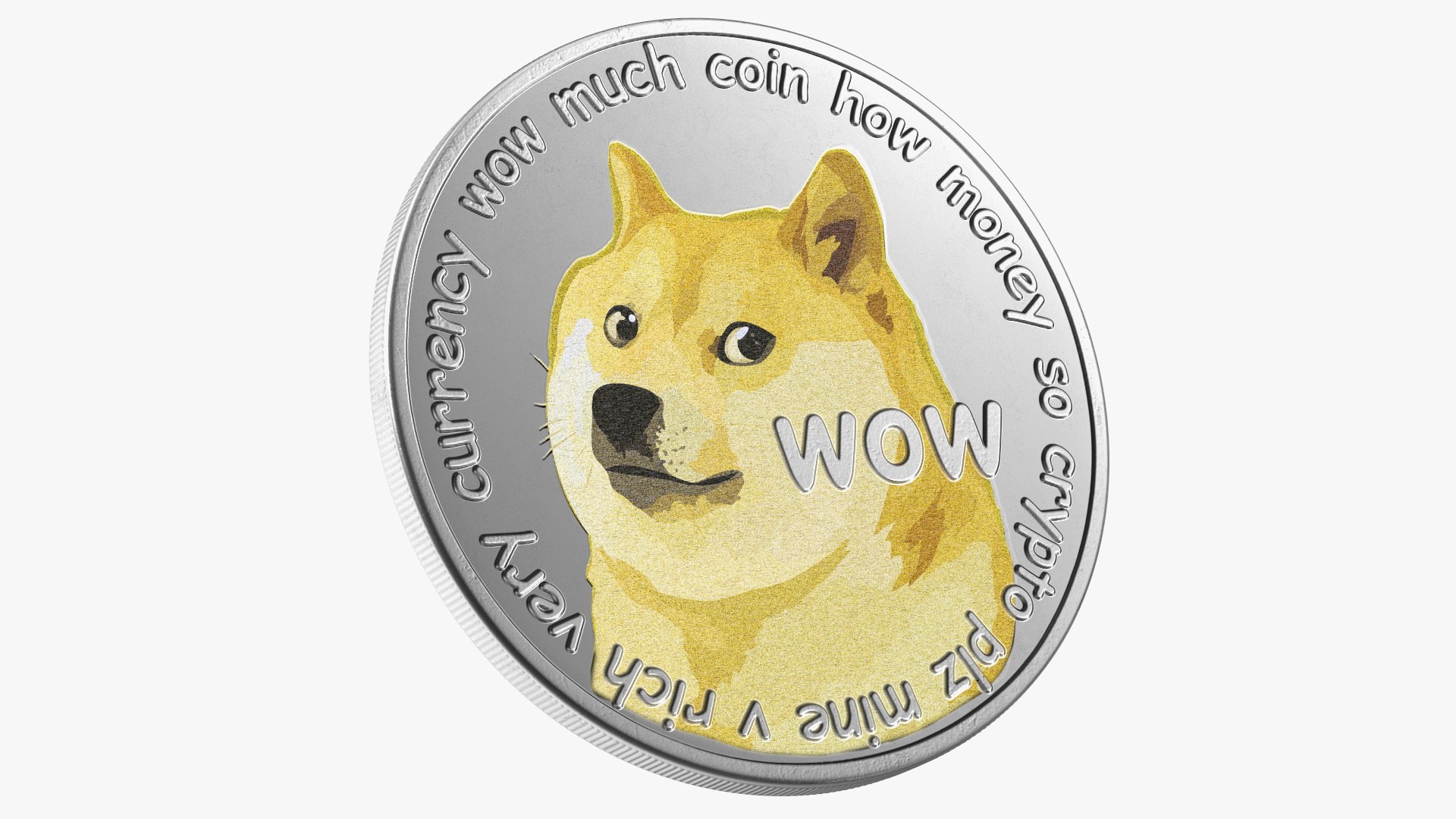 Physical Cryptocurrency Dogecoin Silver 3D model - TurboSquid 1832598