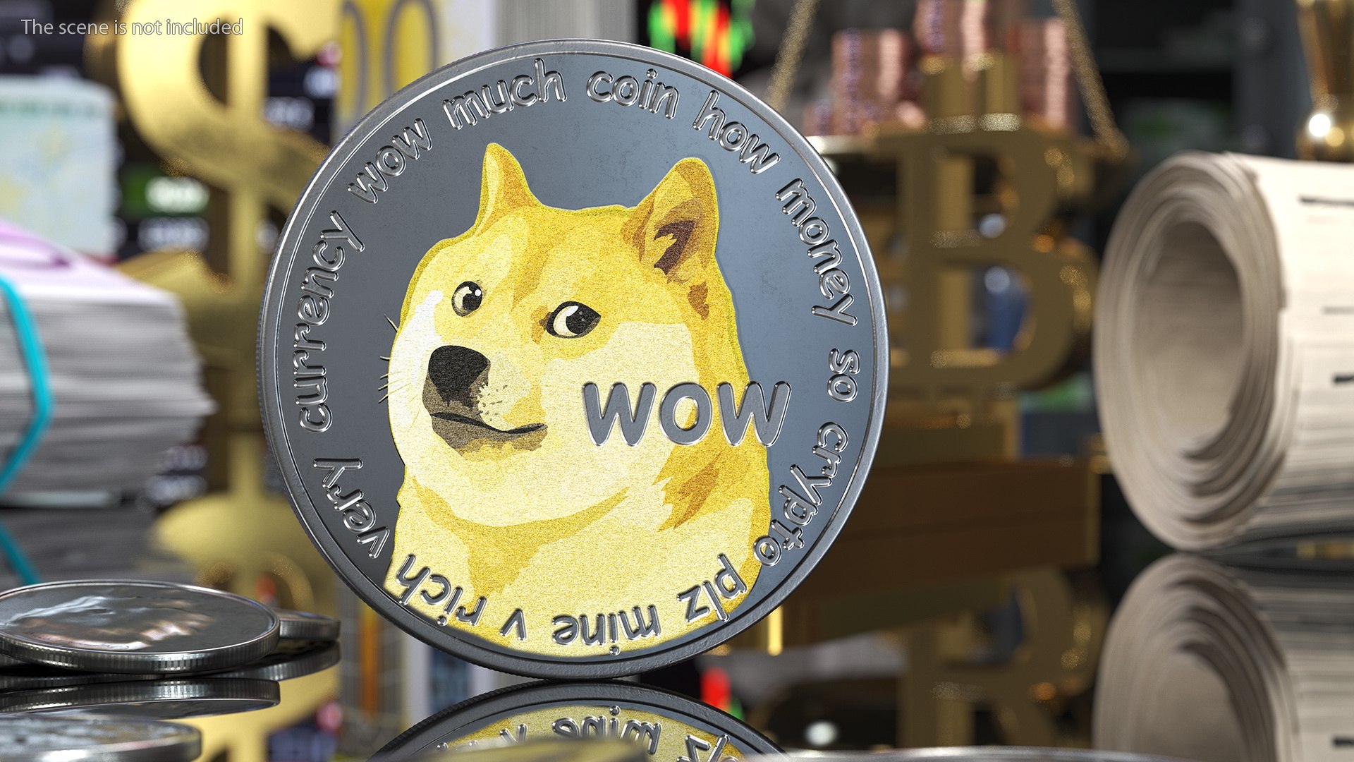 Physical Cryptocurrency Dogecoin Silver 3D model - TurboSquid 1832598