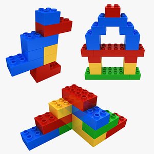 realistic lego bricks 2 3D model