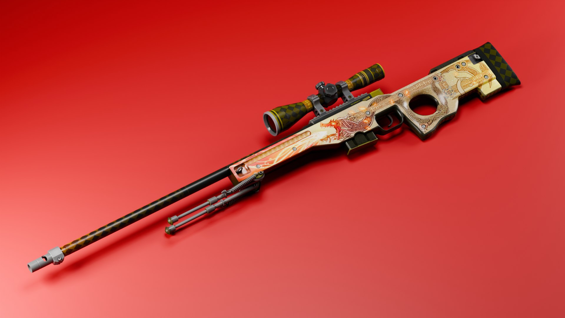 Sparkles Number 1 AWP Dragon Lore 00001111 3D Model - TurboSquid 2336296