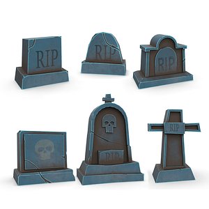 3D model Cartoon stylized grave pack