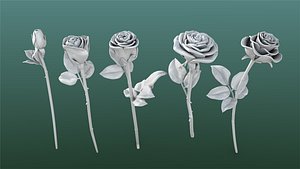 3D printable rose flowers model