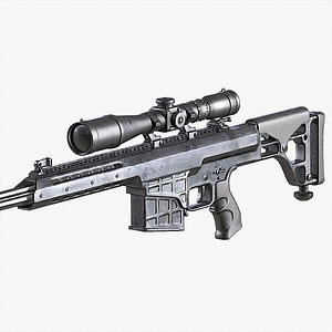 3D Barret M98B Sniper Rifle PBR Low-poly model