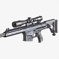 Barret M98B Sniper Rifle PBR Low-poly model