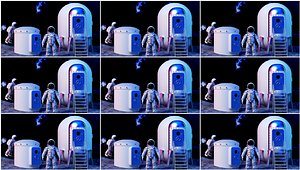3D Protective clothing isolation module reaction furnace space station space satellite space station  s model