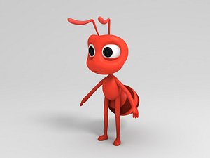 3D ant character cartoon model