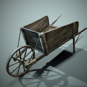 Medieval old cart pbr Low-poly 3D model