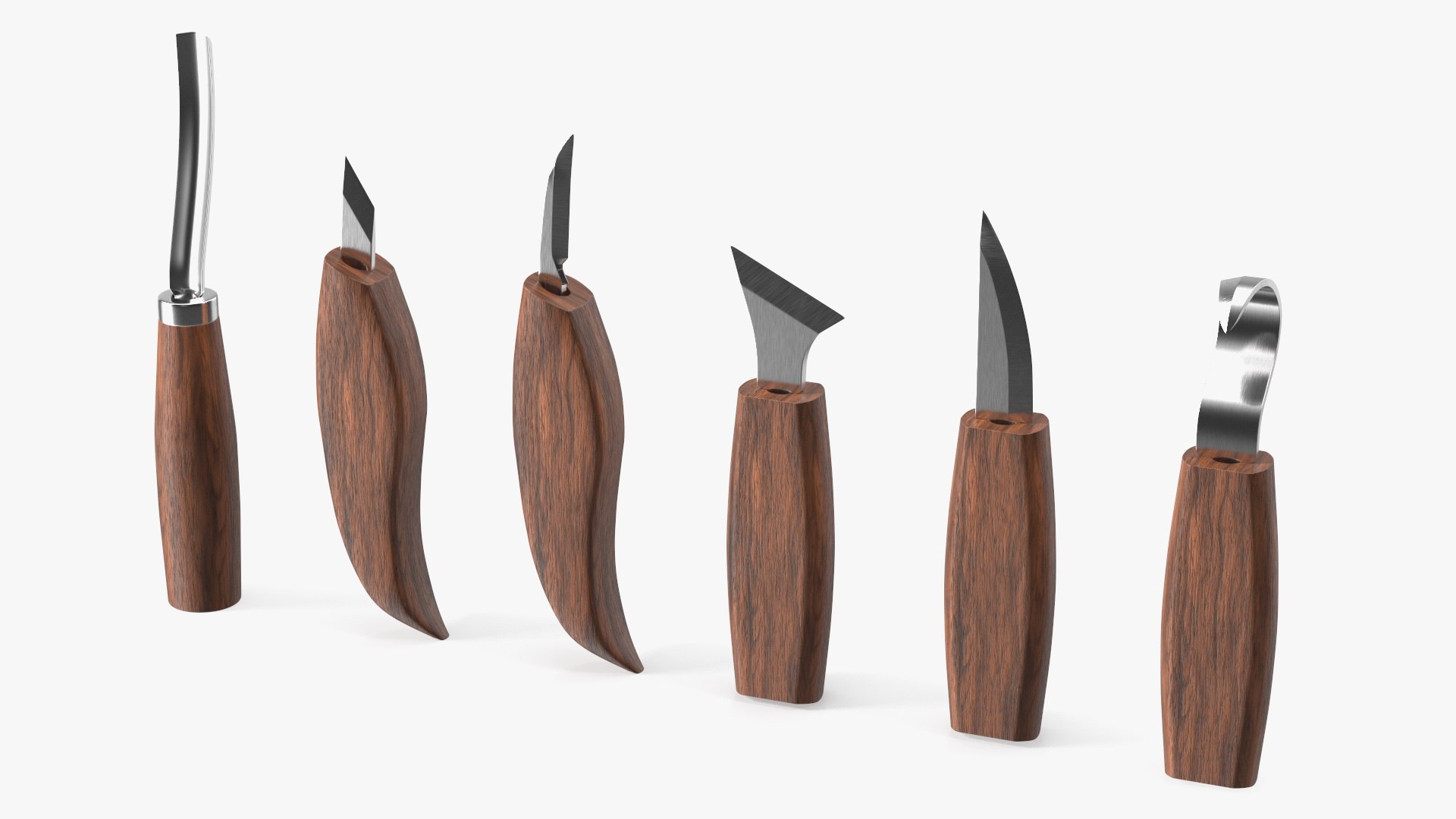 Wood Carving Tools Set 3D model preview