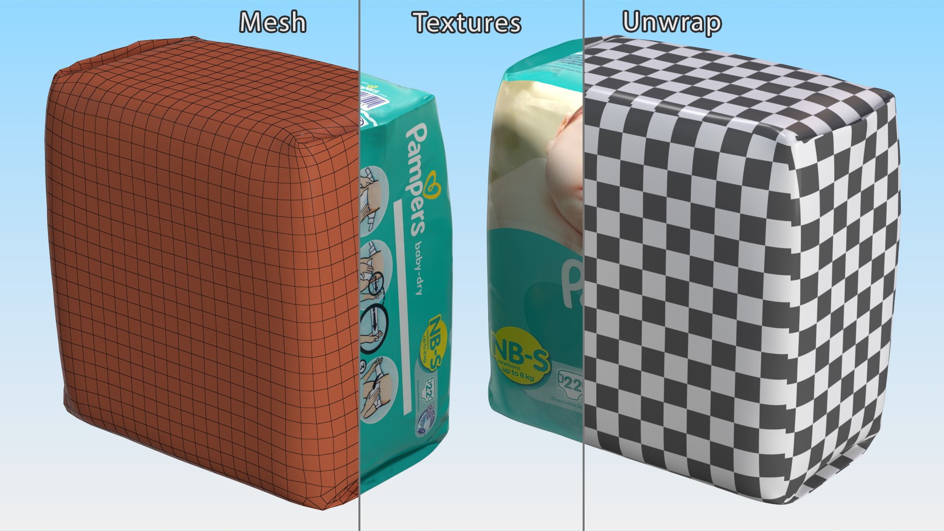 Pampers Baby Dry Diapers Package 3D model https://p.turbosquid.com/ts-thumb/gi/Pa9NBS/q1/pampersbabydrydiaperspackagemb3dmodel012/jpg/1702351869/1920x1080/fit_q87/ed3a2b26347d1004689bcdc2d2d46ea289527e04/pampersbabydrydiaperspackagemb3dmodel012.jpg