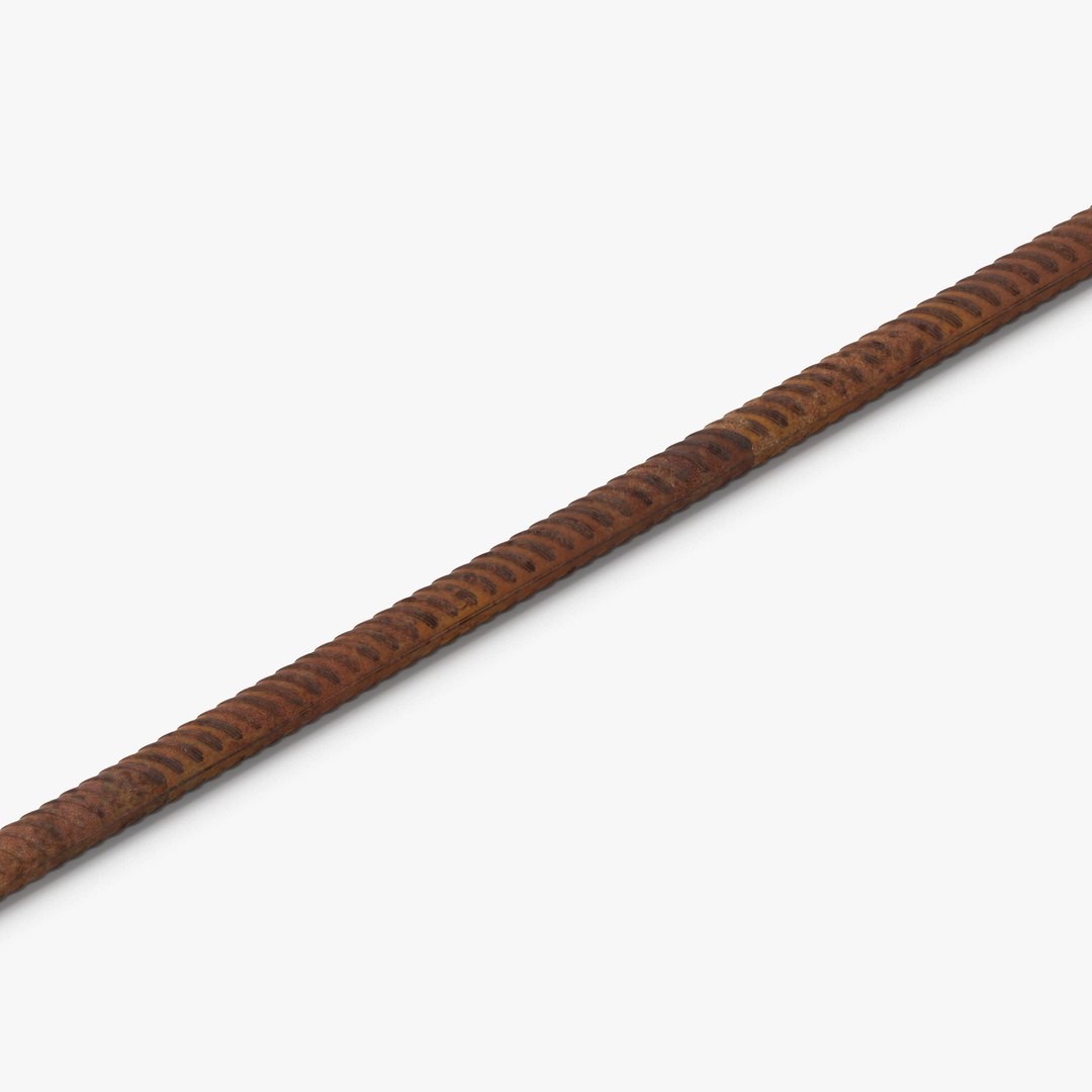 Steel Rusted Rebar 3D model preview