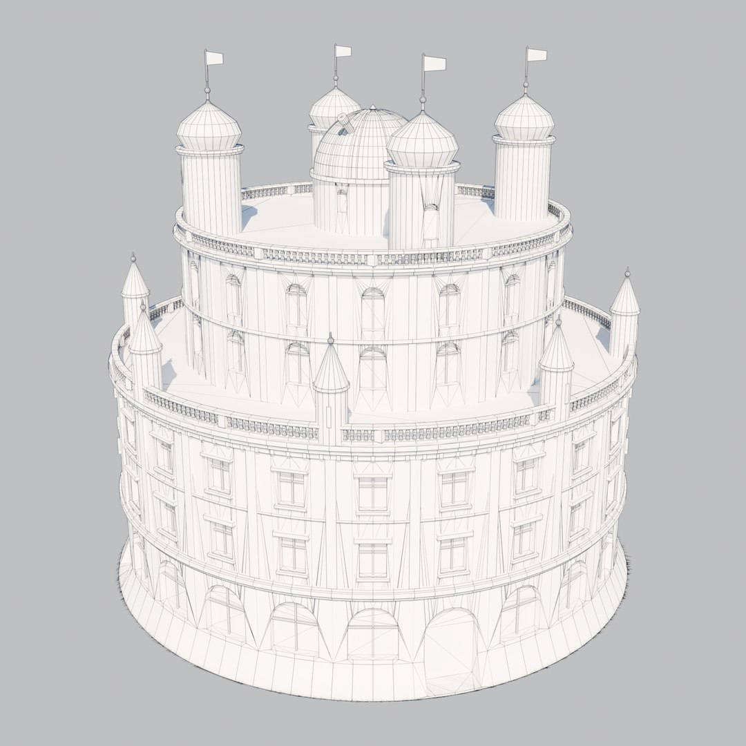 Round Palace With Observatory Dome And Onion Turrets 3D Model ...