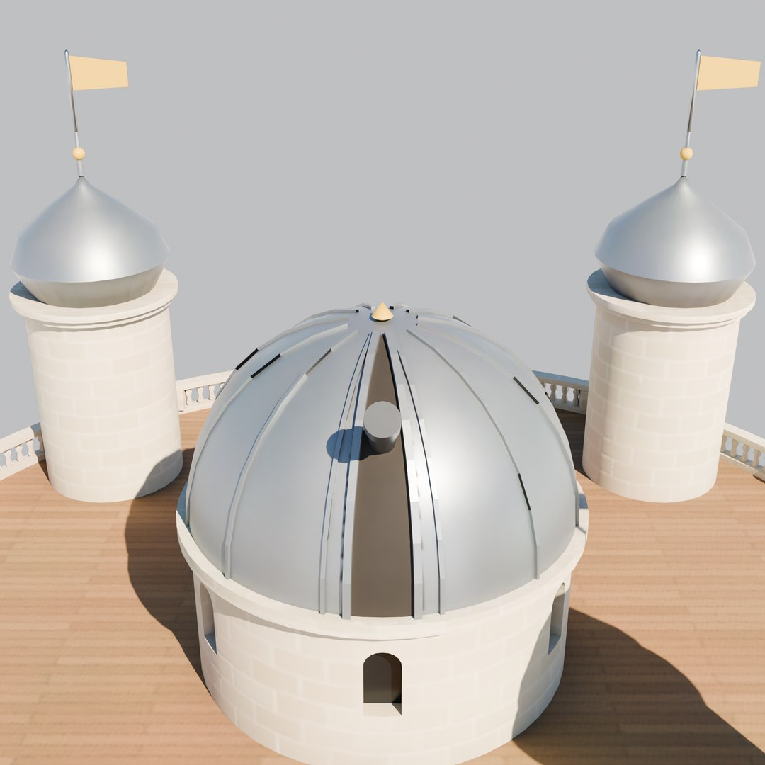 Round Palace With Observatory Dome And Onion Turrets 3D Model ...