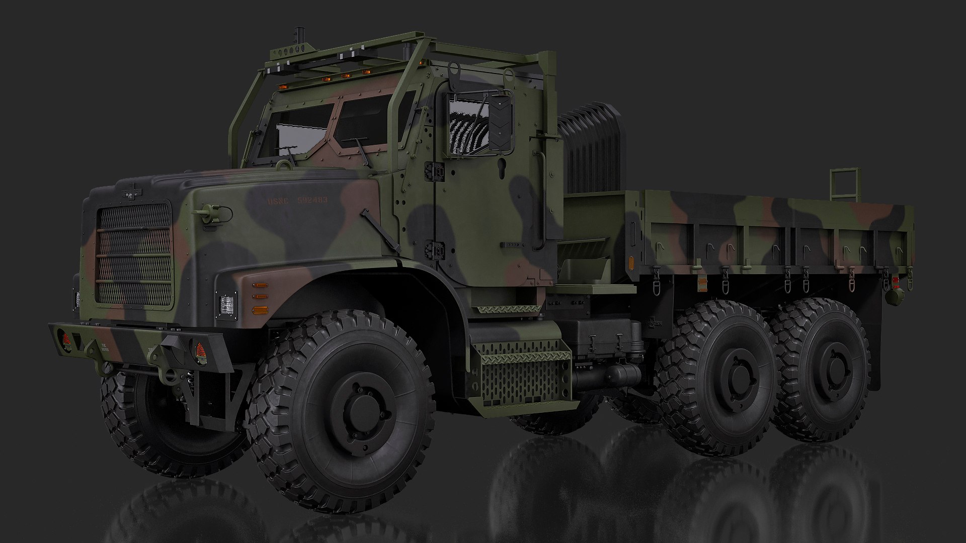 OshKosh MTVR MK23 6x6 Cargo Truck 3D model preview